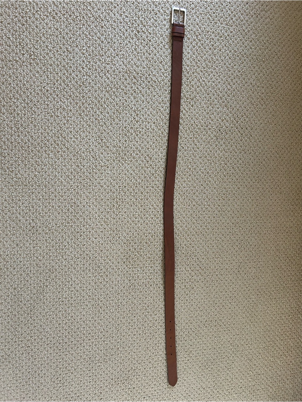 H&M Men’s Brown Leather Belt with Silver Buckle 36”